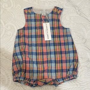 Janie and Jack boys Multicolor Plaid Romper